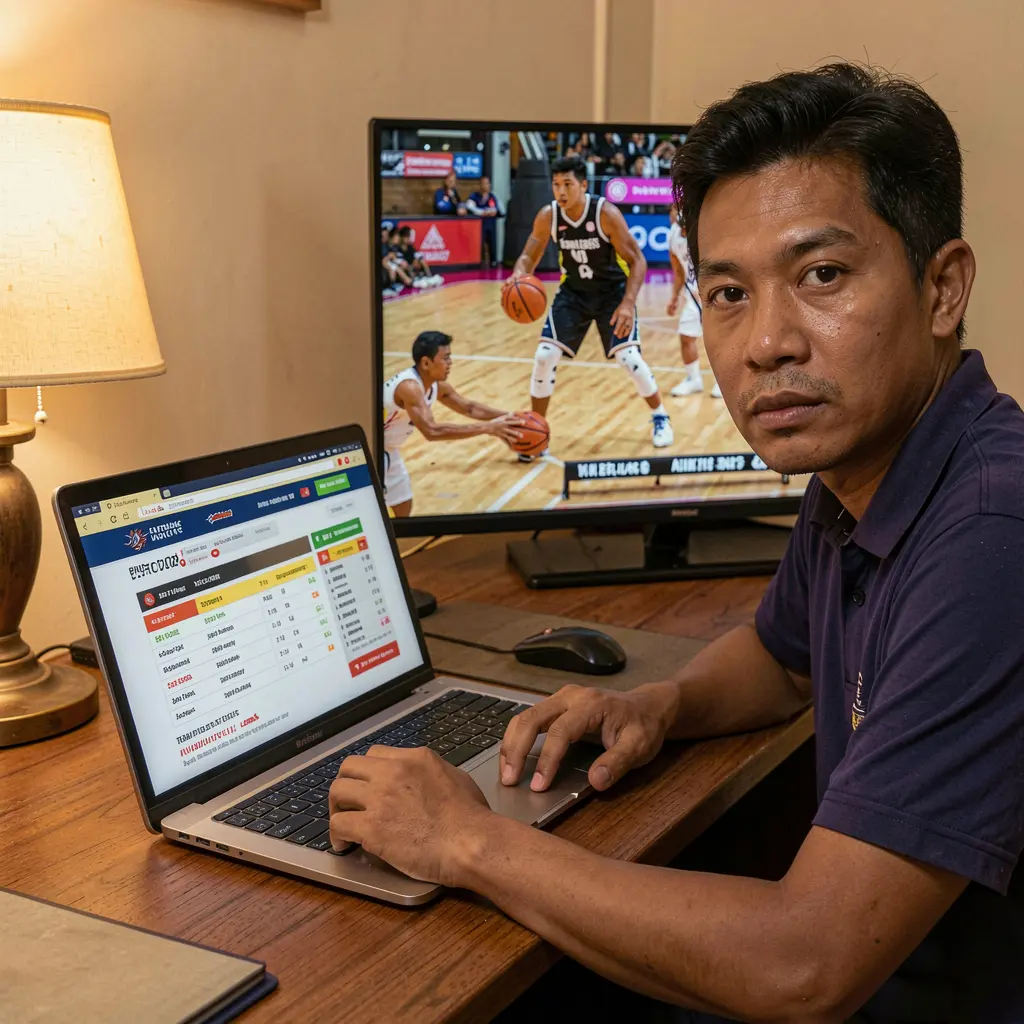 Propesyonal na Pilipinong dealer ng casino na nakatayo sa isang makulay na mesa ng roleta na may kumikislap na mga ilaw sa loob ng kapaligiran ng live casino ng JILIUP7 JILIUP7 – Maranasan ang aksiyon ng pustahan sa sports nang real time sa Pilipinas
